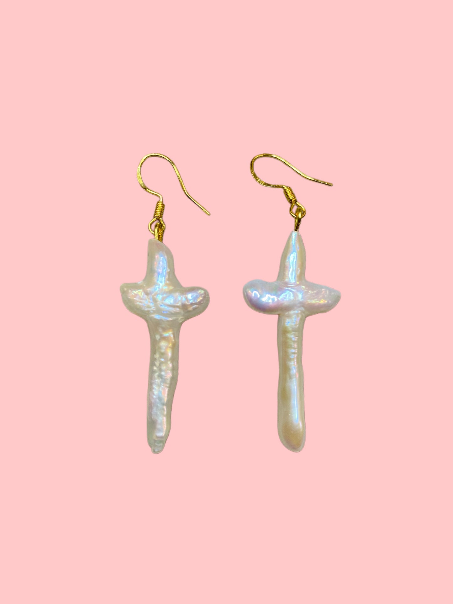 Classic Pearl Cross Earring