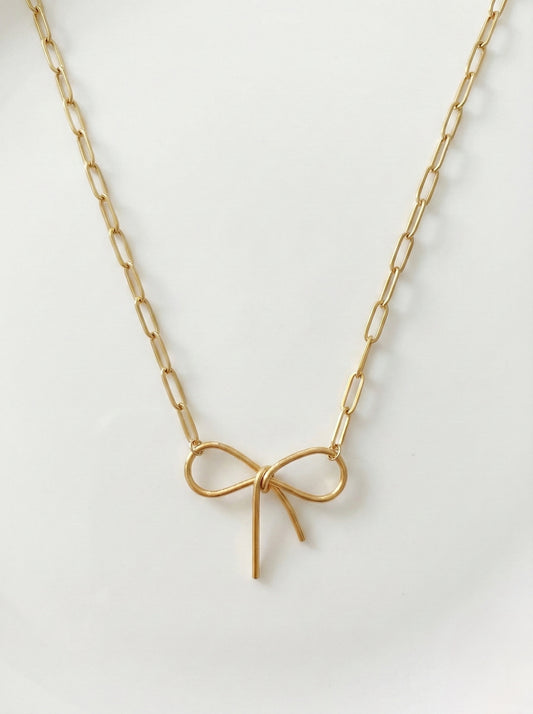Golden Bow Necklace